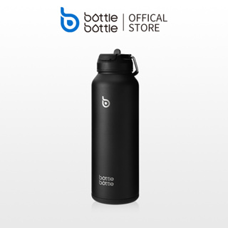 BOTTLE BOTTLE ขวดน้ําสเตนเลส มีฉนวนกันความร้อน 40 ออนซ์ พร้อมหลอดดูด และฝาปิด และกล่องเก็บยา สําหรับเล่นกีฬากลางแจ้ง