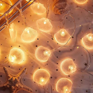 สายไฟ LED รูปเปลือกหอย ใช้แบตเตอรี่ สําหรับตกแต่งห้อง
