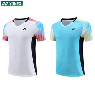 Yonex ชุดกีฬาแบดมินตัน แขนสั้น ดูดซับความชื้น แห้งเร็ว แฟชั่นฤดูใบไม้ผลิ และฤดูร้อน สําหรับผู้ชาย และผู้หญิง