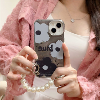 เคสโทรศัพท์มือถือนิ่ม ลายดอกไม้สีฟ้า พร้อมสายคล้องมือ สําหรับ iPhone 11 12 13 14 PRO MAX iPhone14 iPhone14Pro