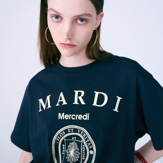 Mardi Mercredi เสื้อยืดคอกลม แขนสั้น ลายดอกเดซี่ UNIV Academy ทรงหลวม แฟชั่น