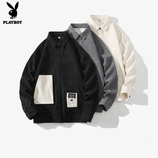 PLAYBOY เบสบอลสวมเสื้อ Cordular สไตล์ใหม่แจ็คเก็ตด้านบน Workwear