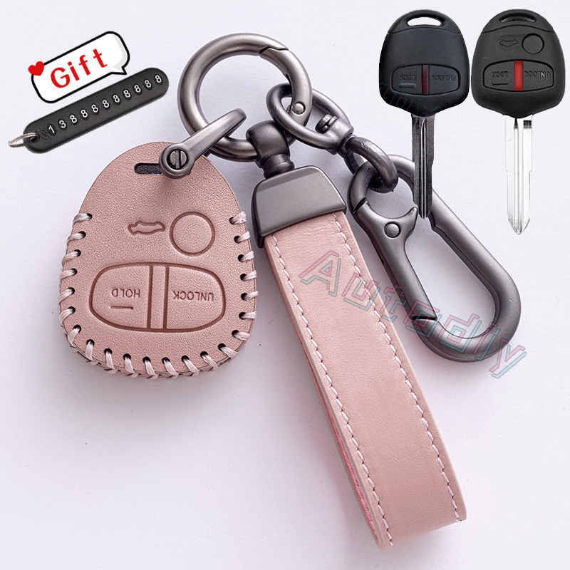 เคสกุญแจรีโมทรถยนต์ แบบหนัง สําหรับ Mitsubishi Outlander Xpander Mirage Eclipse Attrage Space Wagon 