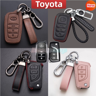 เคสกุญแจรีโมตรถยนต์หนัง แฮนด์เมด สําหรับ Toyota Innova Reborn Toyota Fortuner Innova Venturer Auris Corolla Reiz Avensis Verso Yaris Aygo RAV4 Hilux Cruiser Camry Crown Land