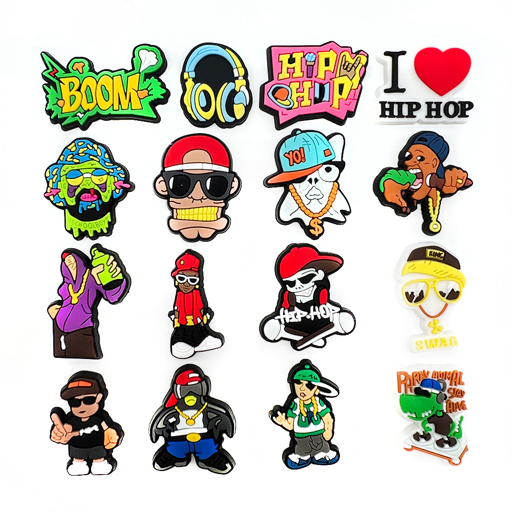 ใหม่ เครื่องประดับแฟชั่น ลายการ์ตูนนักร้องฮิปฮอป jibbitz 1 ชิ้น สําหรับตกแต่งรองเท้า crocs