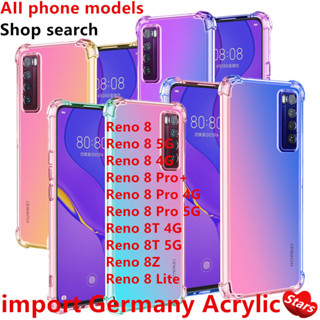 เคสโทรศัพท์มือถืออะคริลิค พร้อมแหวนขาตั้ง สําหรับ OPPO Reno8 T Z Reno 8 8T 8Z Pro Plus Lite 4G 5G