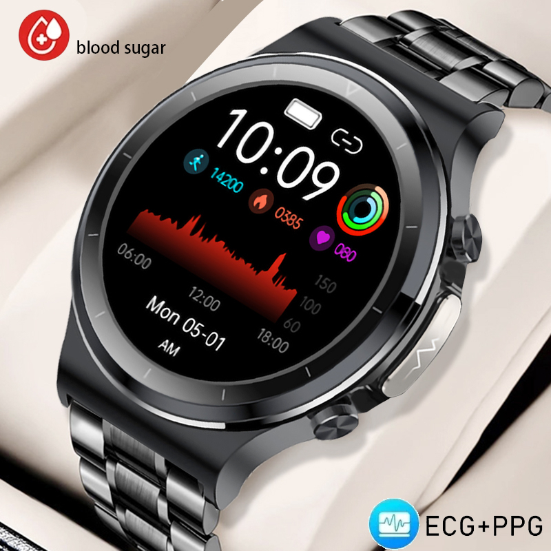 นาฬิกาข้อมือสมาร์ทวอทช์ ECG วัดกลูโคมิเตอร์ IP68 กันน้ํา เหมาะกับเล่นกีฬา สําหรับผู้ชาย Huawei