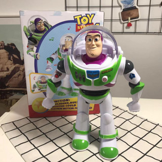 โมเดลฟิกเกอร์ PVC รูปดิสนีย์ Toy Story 4 Juguete Woody Buzz Lightyear Music/light ขนาด 28 ซม. ของเล่นสําหรับเด็ก