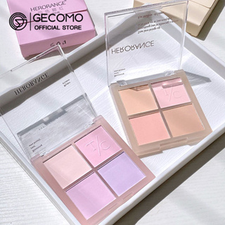 Gecomo พาเลทบลัชออน บลัชออนปัดแก้ม เนื้อแมตต์ สีชมพูธรรมชาติ 4 สี