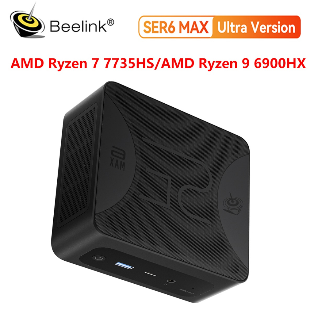 Beelink SER6 Max AMD Ryzen 7735HS/6900HX Mini PC Windows 11Pro DDR5 4800MHZ M.2 NVMe PCle4.0 SSD Qua