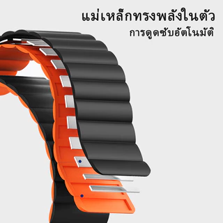 สายนาฬิกาข้อมือซิลิโคน แบบแม่เหล็ก สําหรับ Apple watch Series 8 7 SE 6 5 4 3 Ultra iwatch 40/44/41 มม. 45 มม. 49 มม.