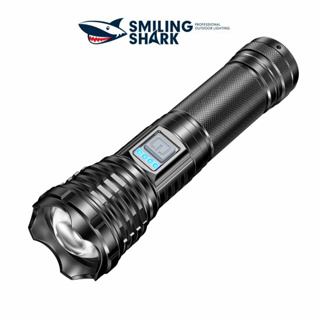 Smiling Shark SD5222 ไฟฉาย Led แบบชาร์จไฟได้ ซุปเปอร์ไบรท์ M80 10000 ลูเมน ปรับขนาดได้ 4 โหมด กันน้ำกลางแจ้ง เหตุการณ์ฉุกเฉิน ตั้งแคมป์ โคมไฟเดินป่า