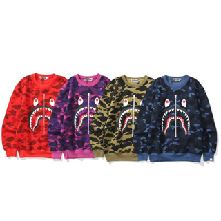 Bape เสื้อฮู้ดลําลอง คอกลม ผ้าฝ้าย พิมพ์ลาย แฟชั่นสําหรับผู้ชาย และผู้หญิง