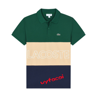 Lacoste เสื้อโปโล แขนสั้น ผ้าฝ้าย สําหรับผู้ชาย