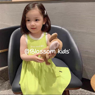 Blossom Kids Childrens dressชุดเดรสเด็กผู้หญิง กระโปรงผ้าไหมน้ำแข็ง ชุดเดรสลำลอง กระโปรงเจ้าหญิง ชุดกระโปรง   สำหรับเด็ก สไตล์เกาหลี เด็กหญิง ใส่ในหน้าร้อน