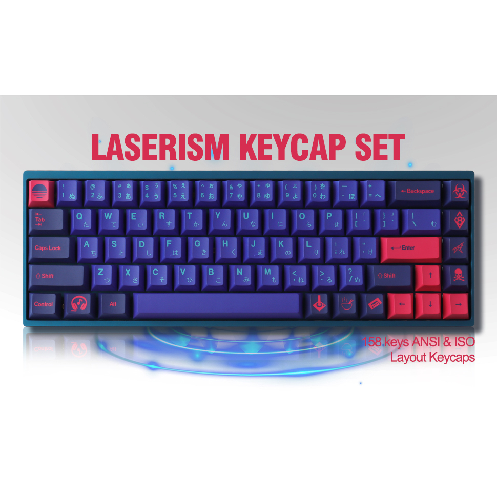 GMK Laser Wave Keycaps, 158 คีย์ PBT Keycaps โปรไฟล์เชอร์รี่ DYE-SUB ส่วนบุคคล GMK Keycaps สำหรับแป้