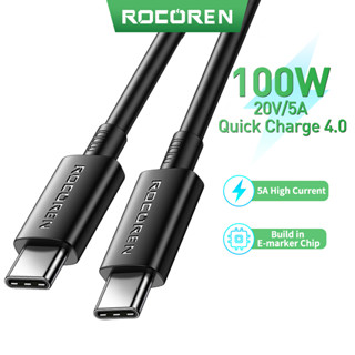 Rocoren สายชาร์จ USB C PD 100W เป็น USB Type C USBC 5A TypeC สําหรับ Macbook Samsung Xiaomi POCO