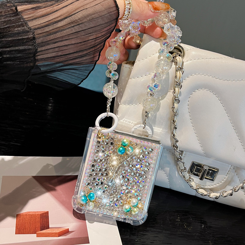 แฟชั่นเพชรเต็มอินเทรนด์กรณี Samsung Z Flip 7 6 5 4 3 7FE เคสโทรศัพท์หน้าจอพับป้องกันกรณี oppo findn3flip/n2flip พับ 6 5 4 สร้อยข้อมือ Rhinestone ผู้หญิง - รูปที่ 4