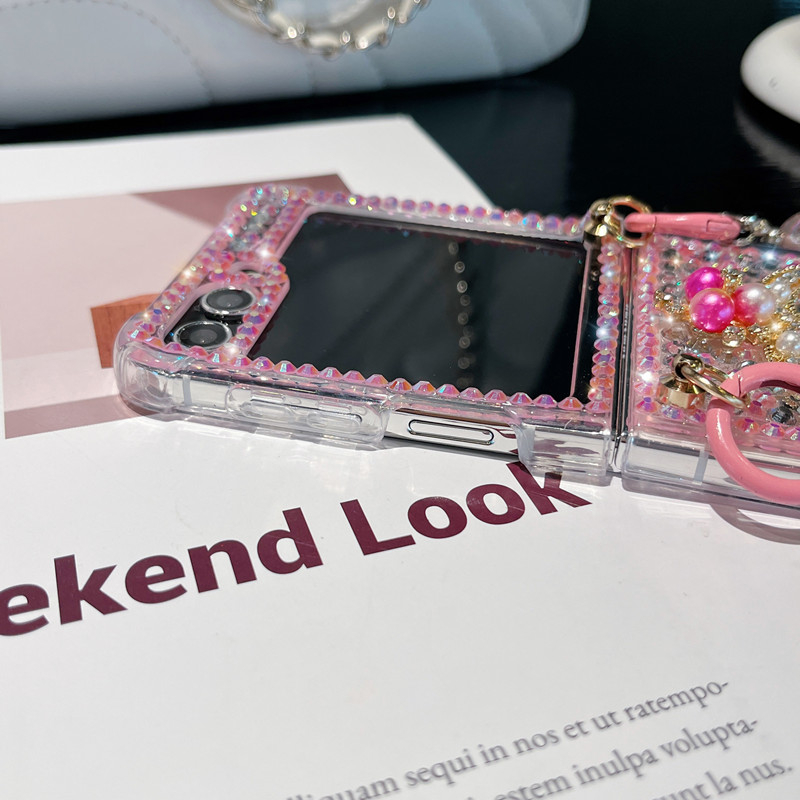 แฟชั่นเพชรเต็มอินเทรนด์กรณี Samsung Z Flip 7 6 5 4 3 7FE เคสโทรศัพท์หน้าจอพับป้องกันกรณี oppo findn3flip/n2flip พับ 6 5 4 สร้อยข้อมือ Rhinestone ผู้หญิง - รูปที่ 7