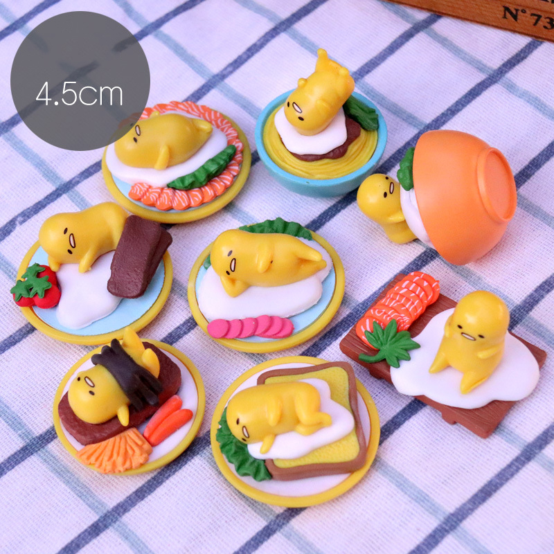 8ชิ้น/เซ็ต4.5เซนติเมตรญี่ปุ่น กุเดทามะ อะนิเมะรูปไข่แดงไข่เจียวอาหารเช้าน่ารักมินิถามรุ่นพีวีซีแอ็คชั่นรุ่นตุ๊กตาของเล่นเด็กของขวัญ