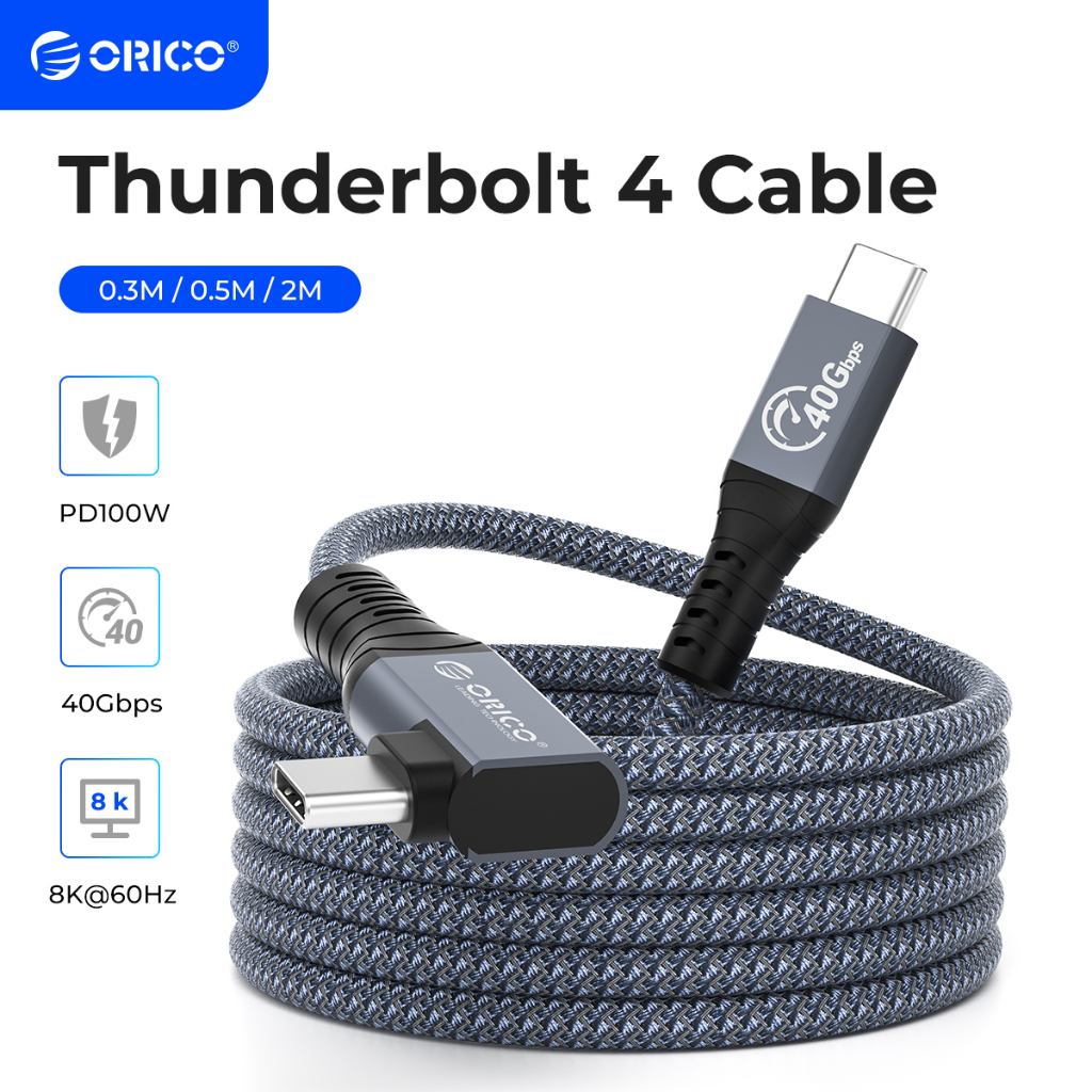 Orico for Thunderbolt 4 สาย USB C ชาร์จเร็ว PD100W 60Hz สาย USB4.0 สําหรับ (TBZ4)