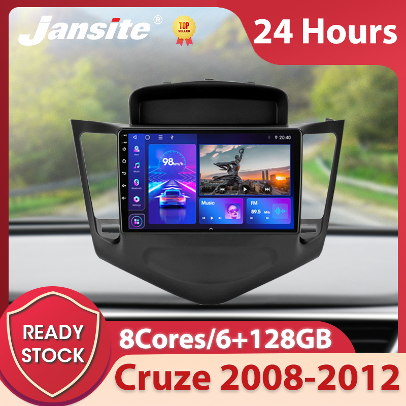 Jansite เครื่องเล่นมัลติมีเดีย DVD หน้าจอ IPS สเตอริโอ 3D และ GPS นําทาง Chevrolet Cruze 2008-2012 สําหรับ Android