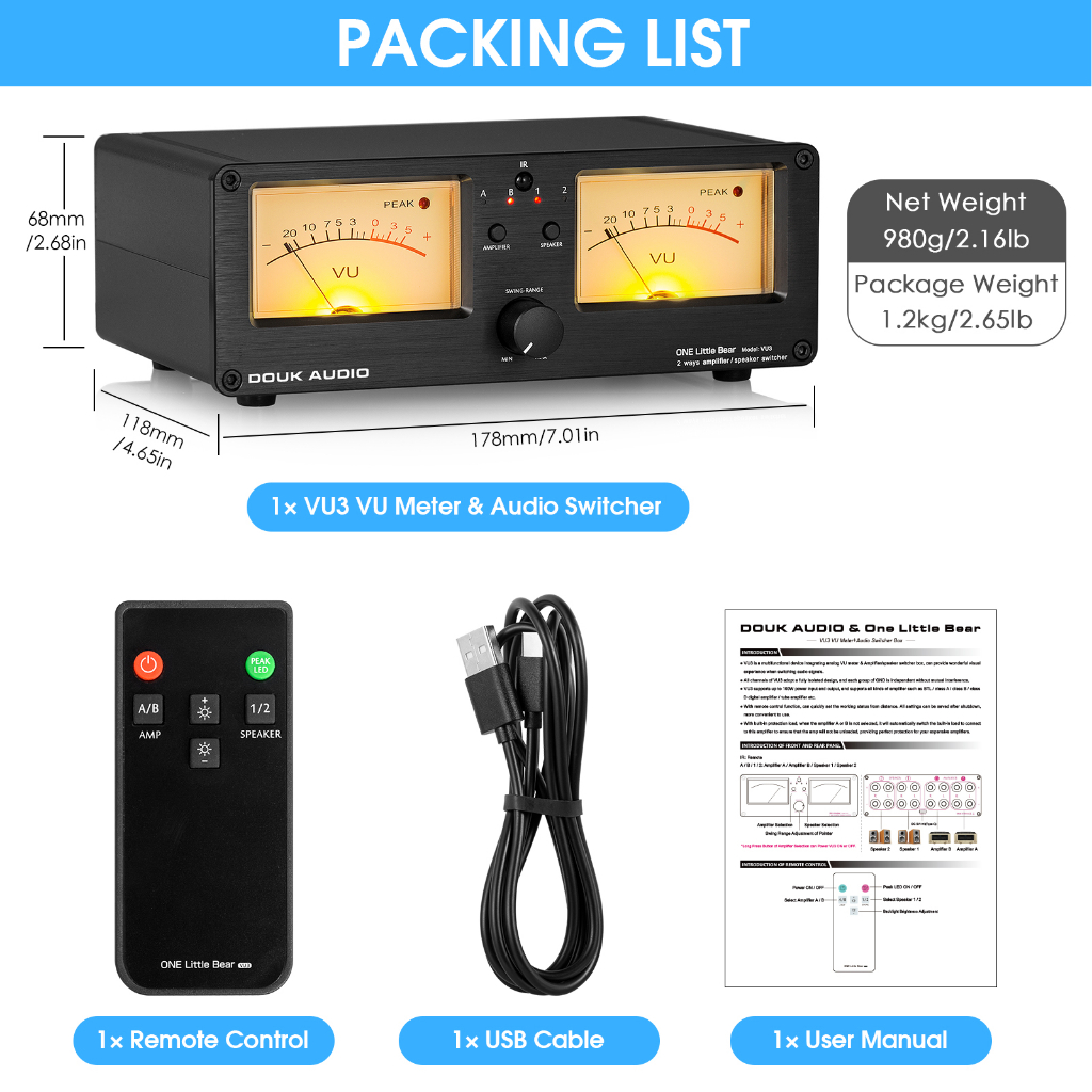 ⭐⭐⭐เครื่องขยายเสียง แผง DB แบบอนาล็อกคู่ จอแสดงผล 2 ทาง / กล่องสวิตช์เลือกลําโพง พร้อมรีโมตคอนโทรล