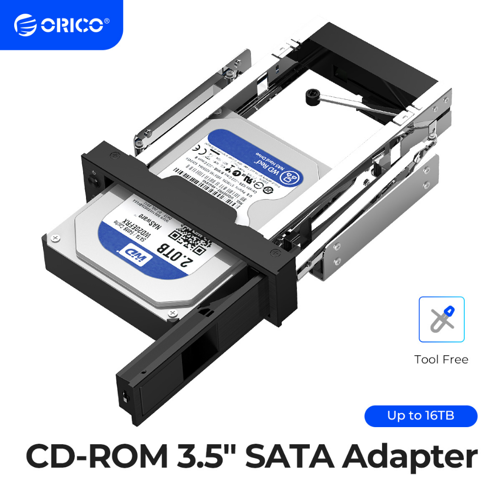 Orico 3.5 นิ้ว HDD กรอบ Mobile Rack ภายใน HDD Case CD-ROM Space เครื่องมือฟรีการออกแบบรองรับ MAX 6TB