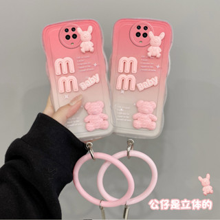 เคส Redmi Note 9s เคส Redmi Note 9 Pro เคสขอบหยัก เคสโทรศัพท์น่ารัก ตุ๊กตาฟิกเกอร์สามมิติ พร้อมสร้อยข้อมือ เคสนิ่ม ป้องกันกล้อง แบบเต็ม GZ