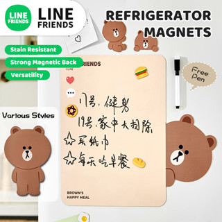 【Line Friends】กระดานข้อความแม่เหล็ก ลบได้ พร้อมปากกา สําหรับตู้เย็น