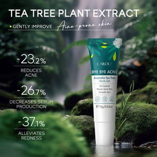 Laikou Tea Tree Skincare เจลแต้มสิว 15 กรัม ควบคุมความมัน ลดรอยสิวบนใบหน้า ให้ความชุ่มชื้น ปรับรูขุมขนให้เรียบเนียน