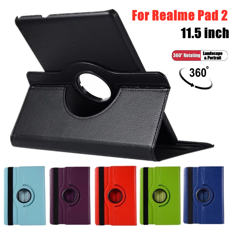 สําหรับRealme Pad 2 Realme Pad2 360 หมุนแท็บเล็ตFundaฝาครอบPUหนังสําหรับRealme Pad 2 11.5 นิ้ว