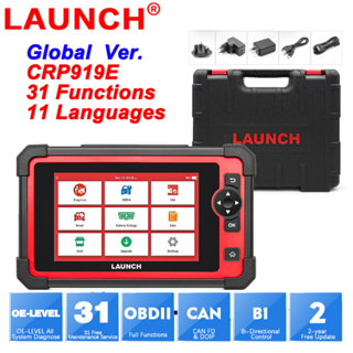 Launch X431 CRP919E เครื่องมือวิเคราะห์ระบบเต็ม ABS SAS TPMS DPF IMMO เครื่องสแกนเนอร์ยานยนต์ Active Test CANFD DIOP พร้อมรีเซ็ต 31+