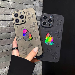 【Rainbow hard case/Black】เคส compatible for iPhone 7 8 plus x xr xs max 11 12 13 14 15 pro max case