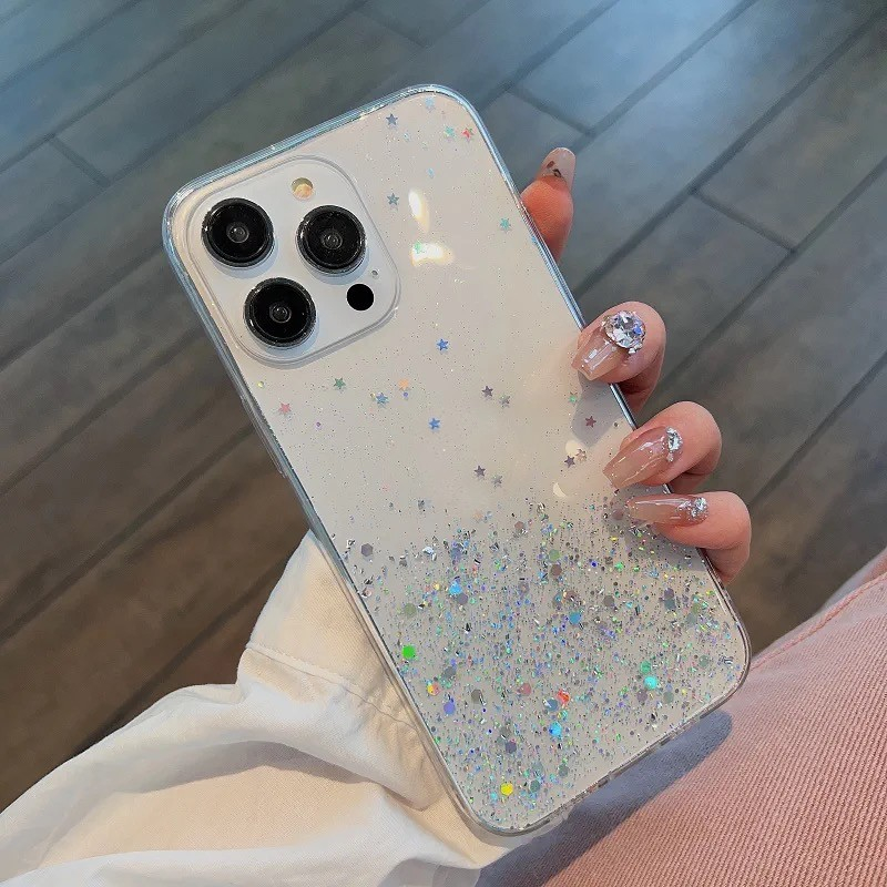 เคสโทรศัพท์ พิมพ์ลายดาว กลิตเตอร์ สีใส สำหรับ for iPhone 17 16 15 pro max 14 pro max 13 Pro Max se 2020 11 Pro Max  6 6s 7 8 Plus X XS Max XR - รูปที่ 5