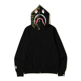 Bape เสื้อฮู้ด ผ้าฝ้าย พิมพ์ลาย มีซิป สไตล์ลําลอง สําหรับทุกเพศ