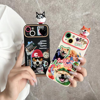 เคสโทรศัพท์มือถือ ลายลูกสุนัข 3D สําหรับ iPhone 11 12 13 14 15 Pro Max 15 Promax