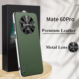 สําหรับ Huawei Mate 60 Pro Mate 50 40 RS 30 Pro เคสชุบไฟฟ้า หนังเรียบ เลนส์โลหะ กันกระแทก เคส