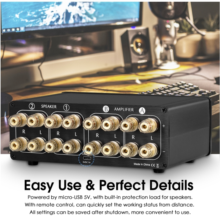 ⭐⭐⭐เครื่องขยายเสียง แผง DB แบบอนาล็อกคู่ จอแสดงผล 2 ทาง / กล่องสวิตช์เลือกลําโพง พร้อมรีโมตคอนโทรล