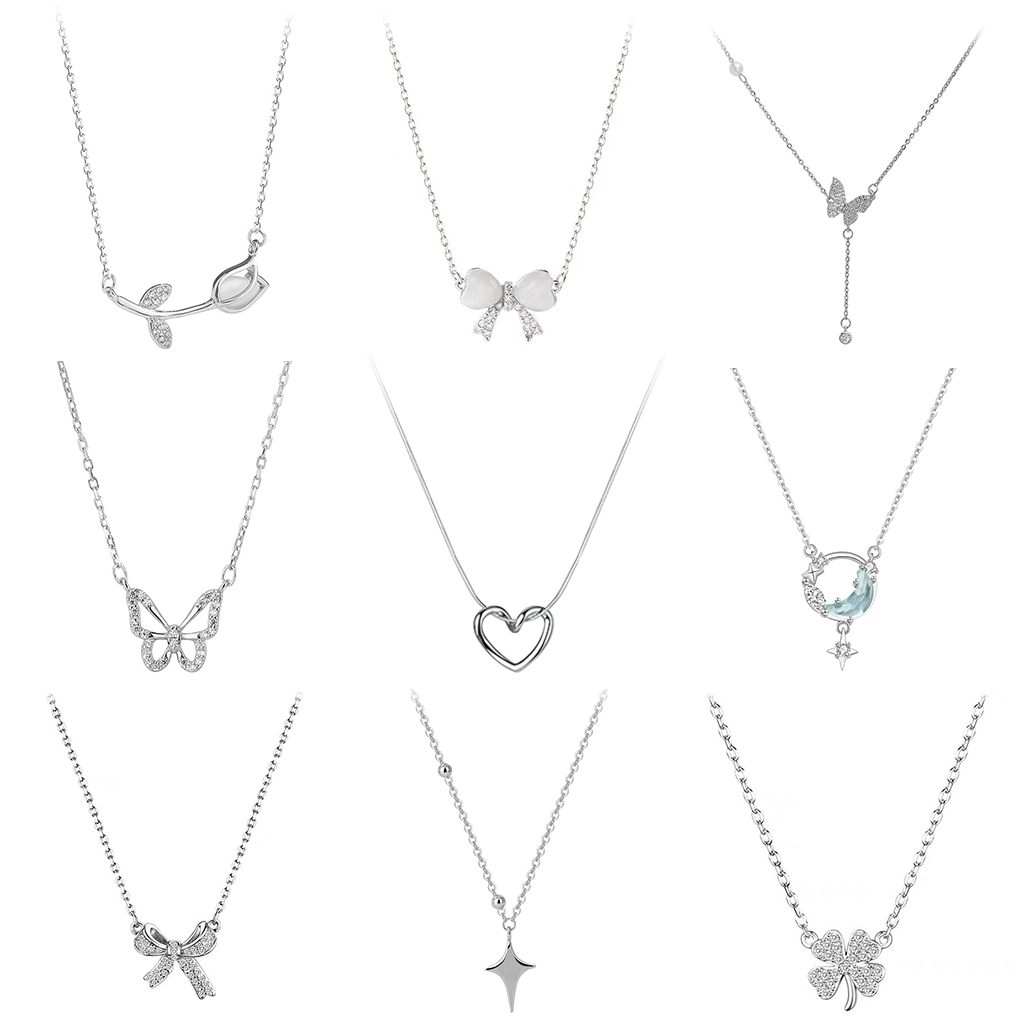 ฤดูร้อน สงกรานต์ สร้อยคอเงิน แบบเรียบง่าย สไตล์พังก์