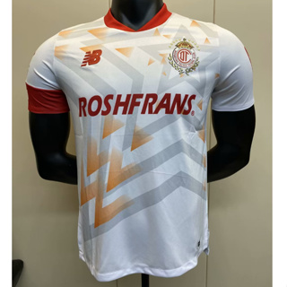 เสื้อกีฬาแขนสั้น ลายทีมชาติฟุตบอล Toluca Away 23/24 ชุดเยือน สีขาว สําหรับผู้ชาย