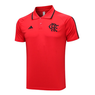 เสื้อโปโลแขนสั้น ลายทีมชาติฟุตบอล Flamengo 2023-2024 สีแดง