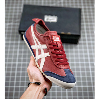 Asics onitsuka MEXICO 66 รองเท้ากีฬา รองเท้าวิ่ง หนัง คุณภาพสูง สําหรับผู้ชาย ผู้หญิง