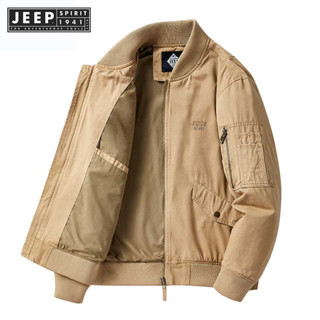 JEEP SPIRIT 1941 ESTD เสื้อแจ็กเก็ต ลําลอง มีซิป ขนาดใหญ่ ปักลาย คุณภาพสูง สําหรับผู้ชาย เหมาะกับการเล่นกีฬา กลางแจ้ง