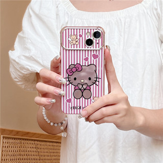 เคสโทรศัพท์มือถือ แบบนิ่ม ลายการ์ตูนคิตตี้ และแมว สําหรับ iPhone 11 12 13 14 15 PRO MAX iPhone14 iPhone14Pro