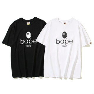 Bape เสื้อยืด คอกลม แขนสั้น ผ้าฝ้าย พิมพ์ลาย แฟชั่นสําหรับผู้ชาย และผู้หญิง