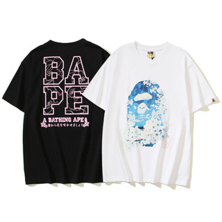 Bape เสื้อยืด คอกลม แขนสั้น ผ้าฝ้าย พิมพ์ลาย แฟชั่นสําหรับผู้ชาย และผู้หญิง