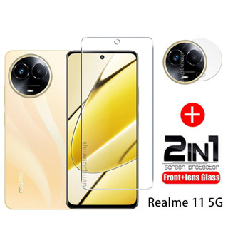 2in1 ฟิล์มกระจกนิรภัยกันรอยหน้าจอ 9H และฟิล์มกันรอยด้านหลัง 4G สําหรับ Realme 11 5G