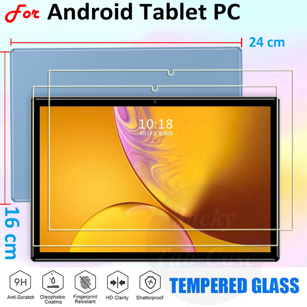 ฟิล์มกระจกนิรภัยกันรอยหน้าจอ 9H HD กันรอยขีดข่วน สําหรับ Android Tablet PC 10.1 10.4 10.8 10.9 11.0 11.6 นิ้ว Android 12 10 (24 ซม.*16cm)