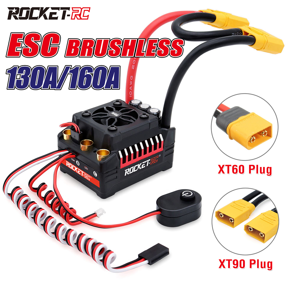 รถบักกี้บังคับวิทยุ 130A Brushless ESC 160A 4S Supersonic ROCKET-RC-V2 ESC สําหรับรถบักกี้บังคับ 1/7